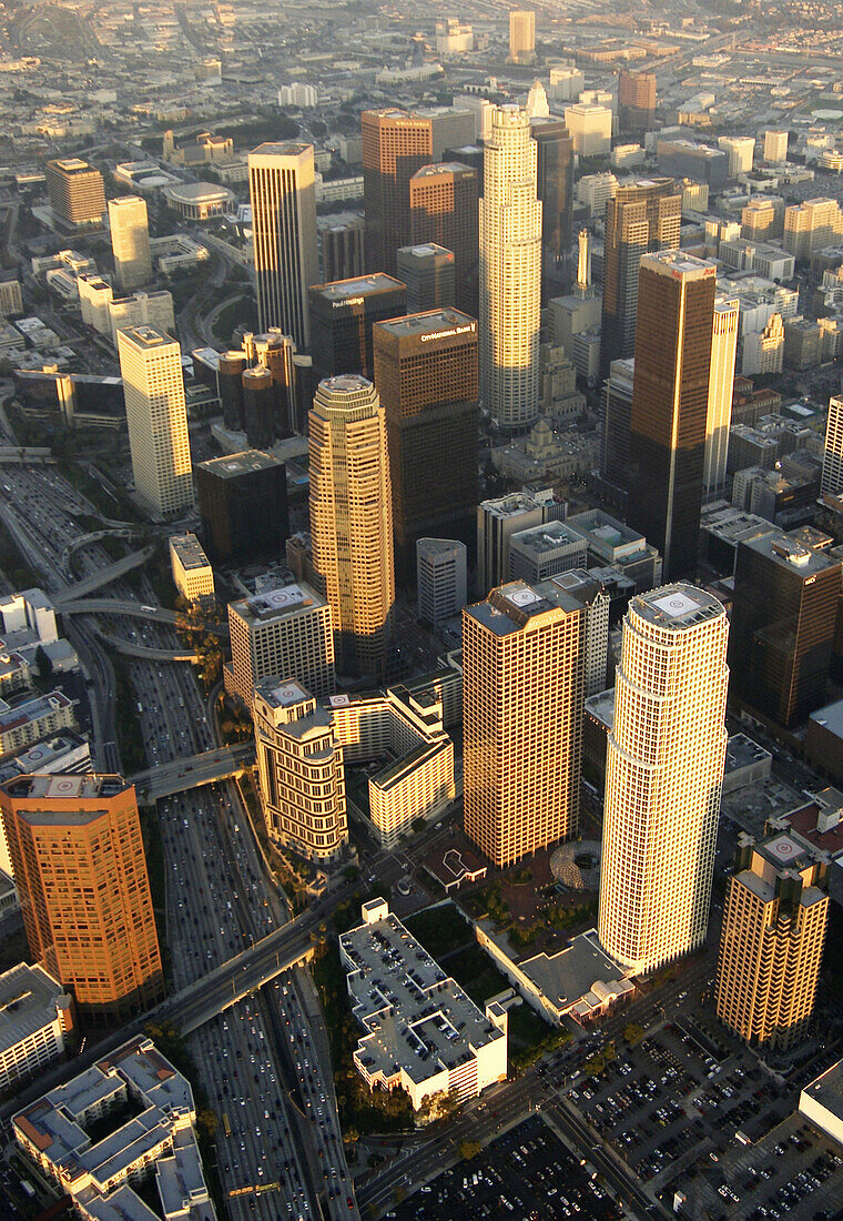 aerial view of downtown Los Angeles, California
