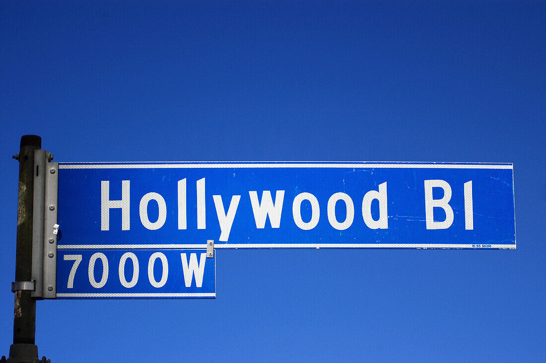 Hollywood street sign, California. USA