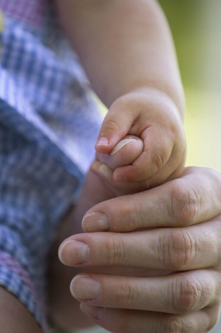 baby holding mother s hand