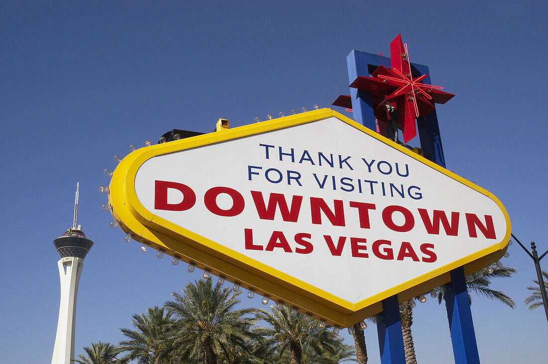 Downtown Las Vegas sign. Nevada, USA