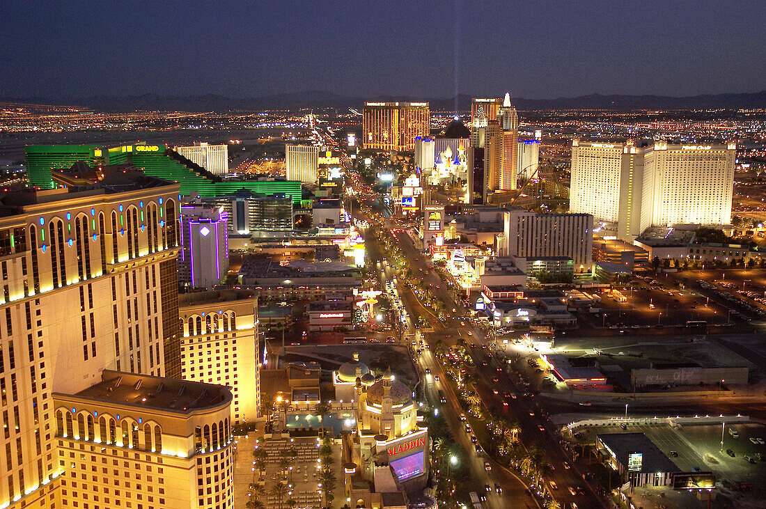 Las Vegas Strip at night. USA.