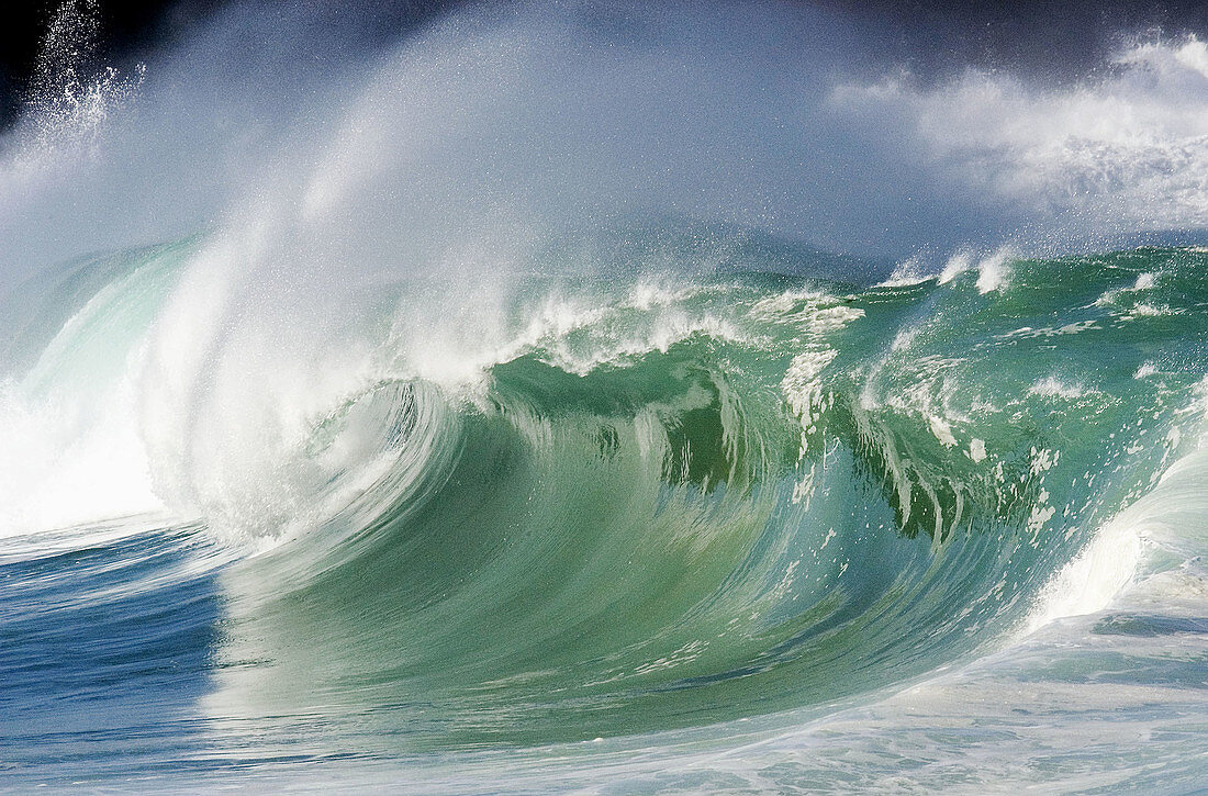 Shorebreak waves, Waimea, Oahu. Hawaii, USA