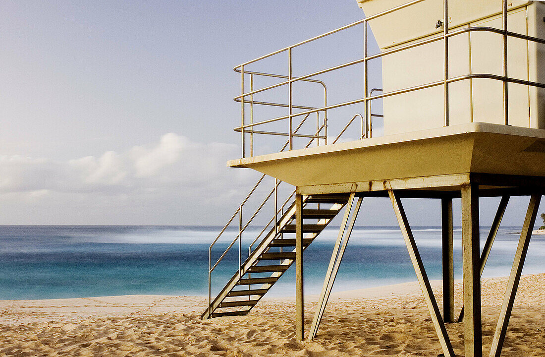 Evening life guard station, Oahu. Hawaii, USA