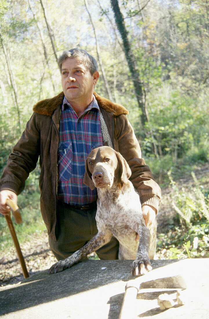 Truffle hunting. Nereo Fenocchio. Italy