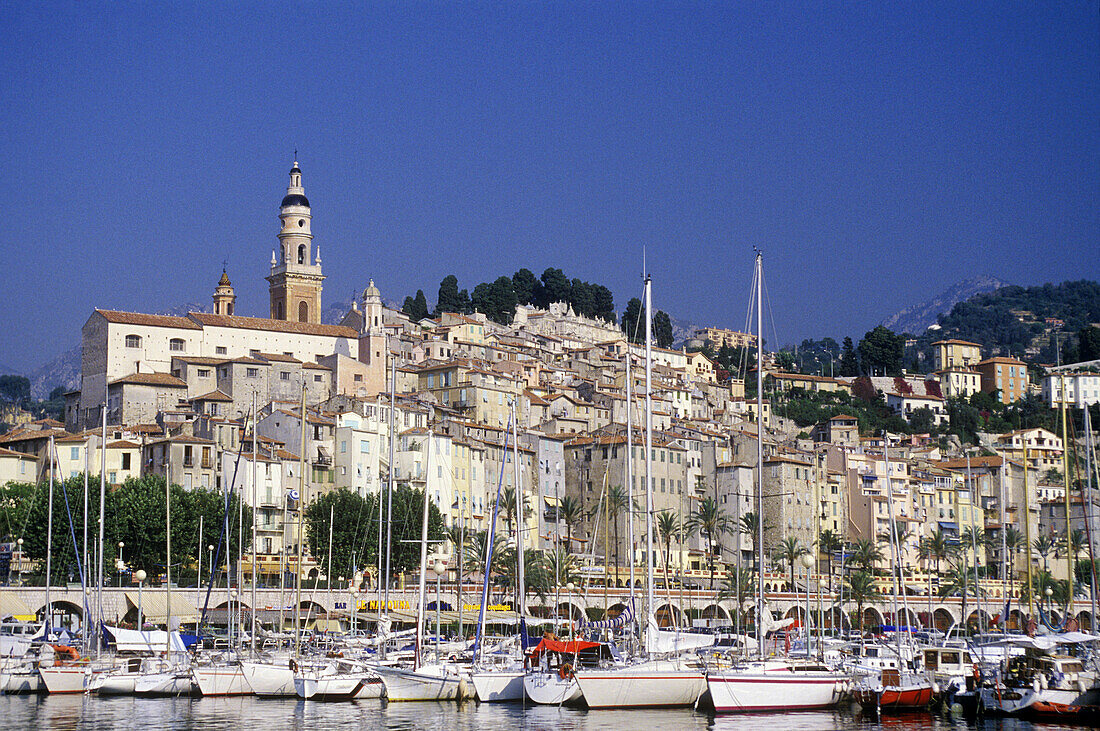 Old harbour. Menton, Cote d Azur. France