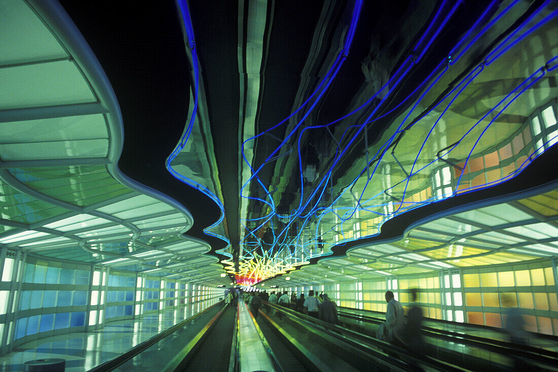 O Hare International Airport, United Airlines terminal. Chicago. Illinois, USA