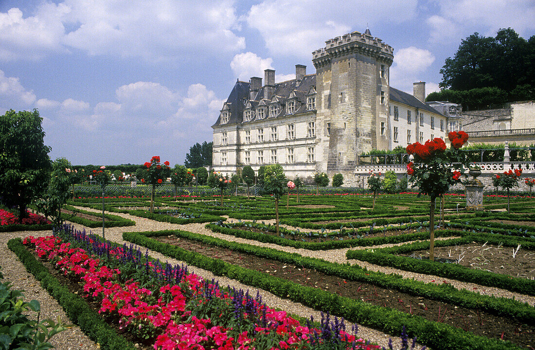 Villandry Castle. Touraine, Val-de-Loire, France