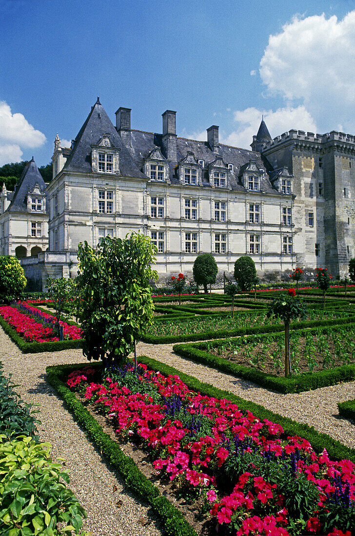 Villandry Castle. Touraine, Val-de-Loire, France