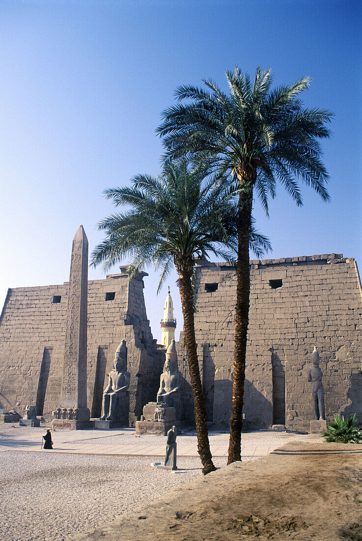 Ramses II pylon, entrance to the Temple of Luxor. Egypt