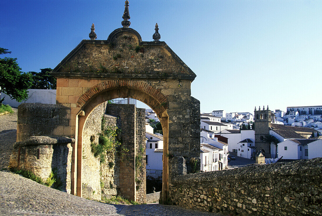 Roman gate, Ronda. Málaga province, Spain