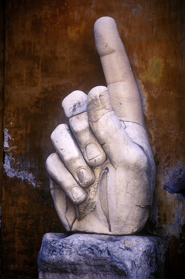 Hand, remains of Constantine s statue. Conservatori Museum. Rome. Italy