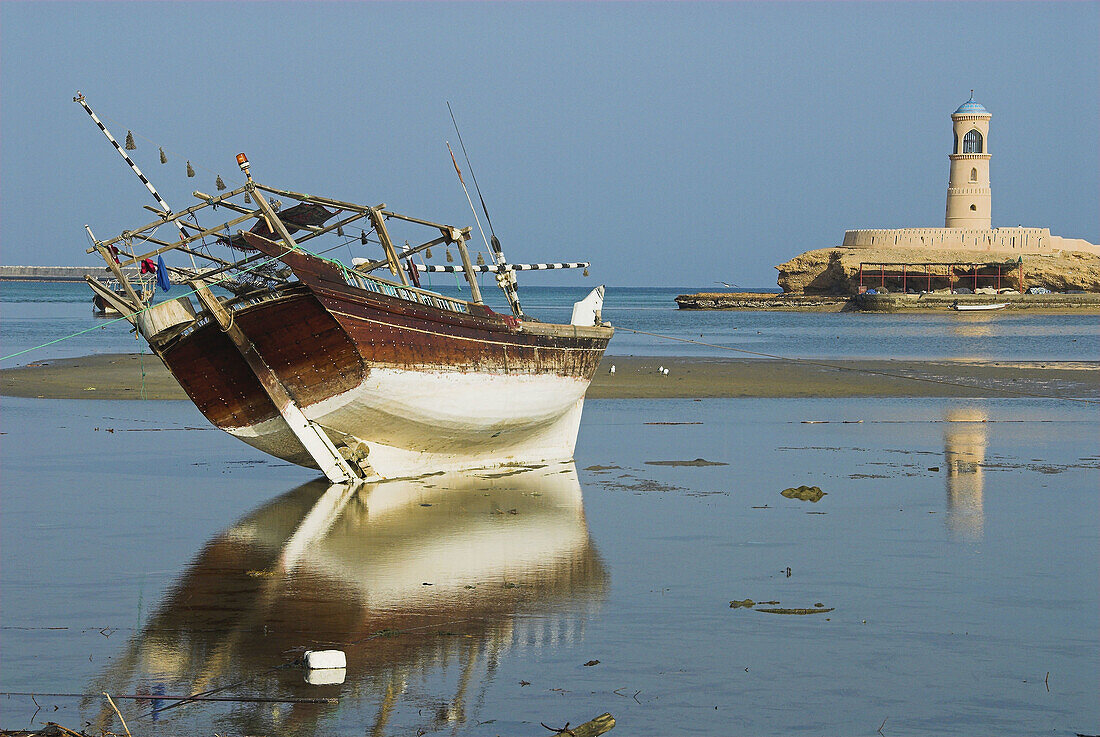 Dhow at low tide. Sur. Oman