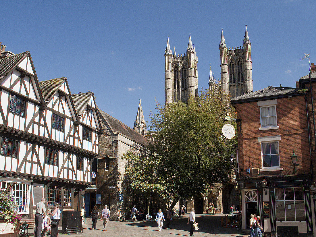 Lincoln Cathedral and Square, Lincoln, Lincolnshire, England