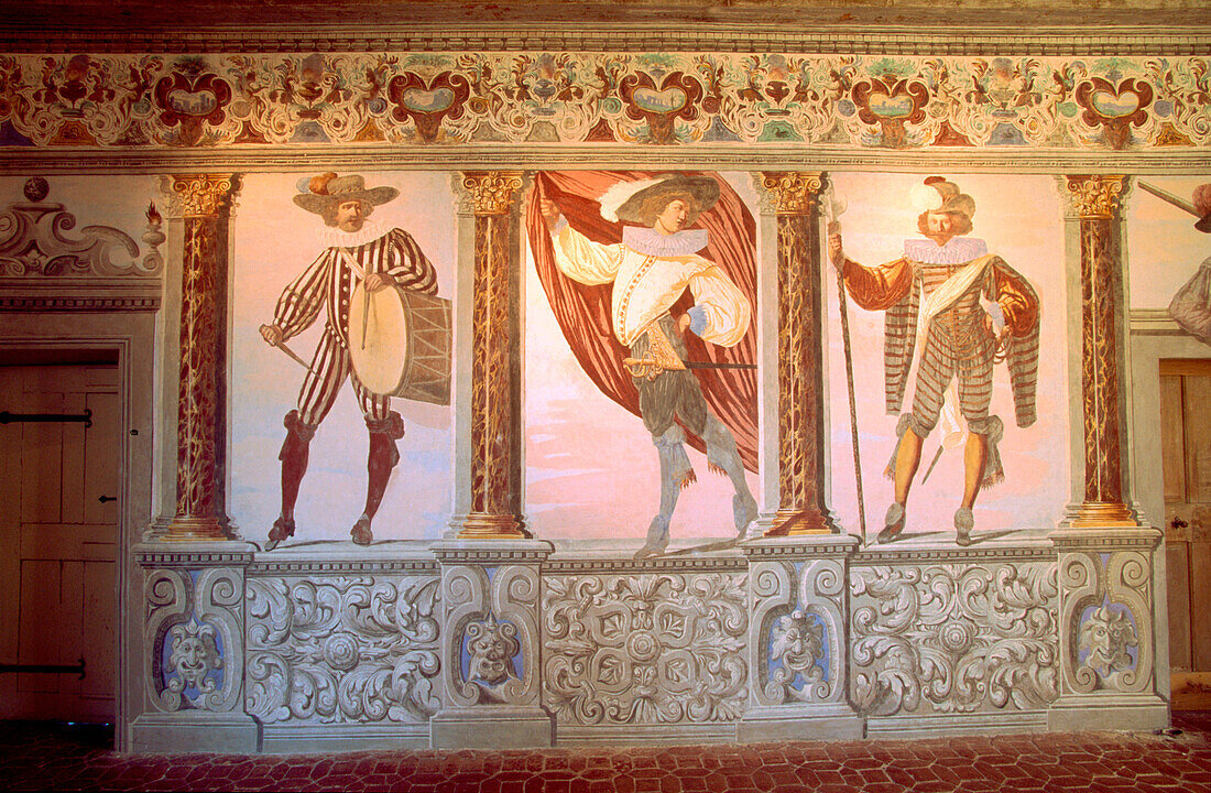 Pietro Ricci frescoes. Chateau de Flecheres. Ain. France
