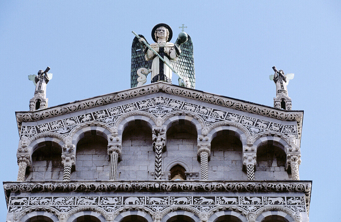 San Michele in Foro church detail. Lucca. Tuscany, Italy