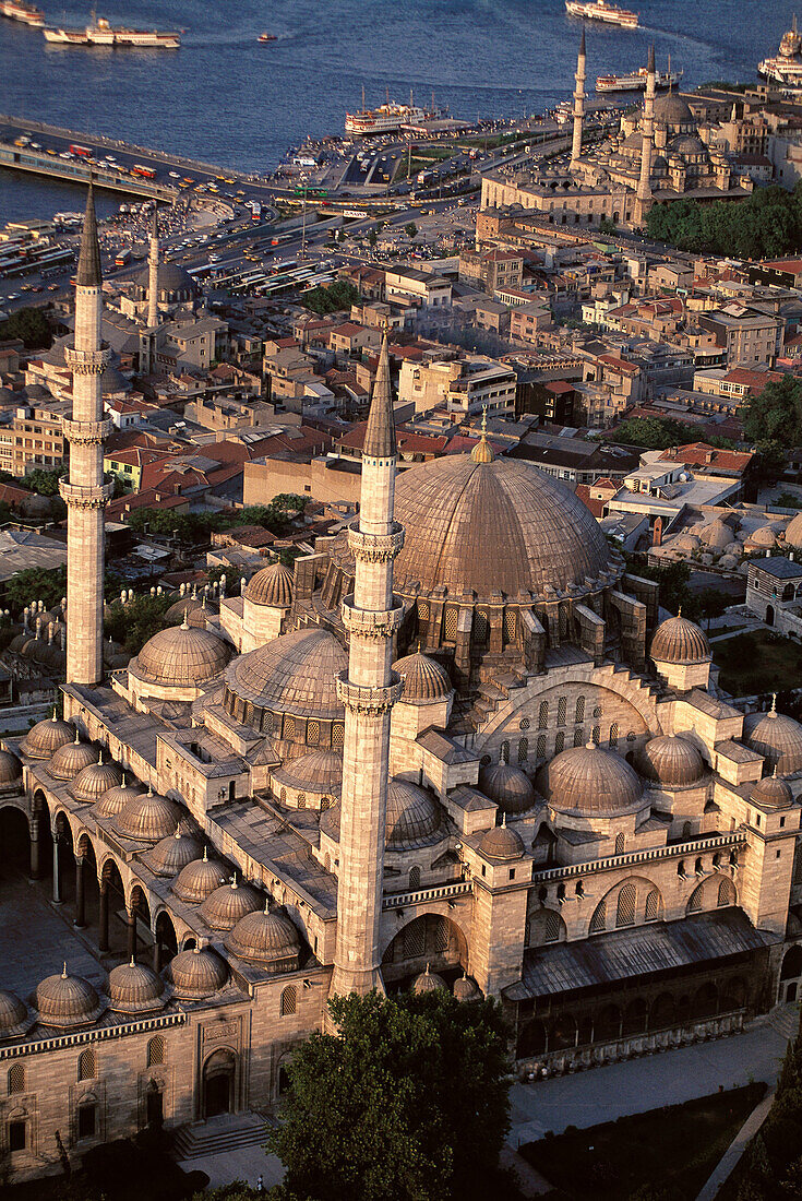 Mosque and Bosphorus strait. Istanbul. Turkey