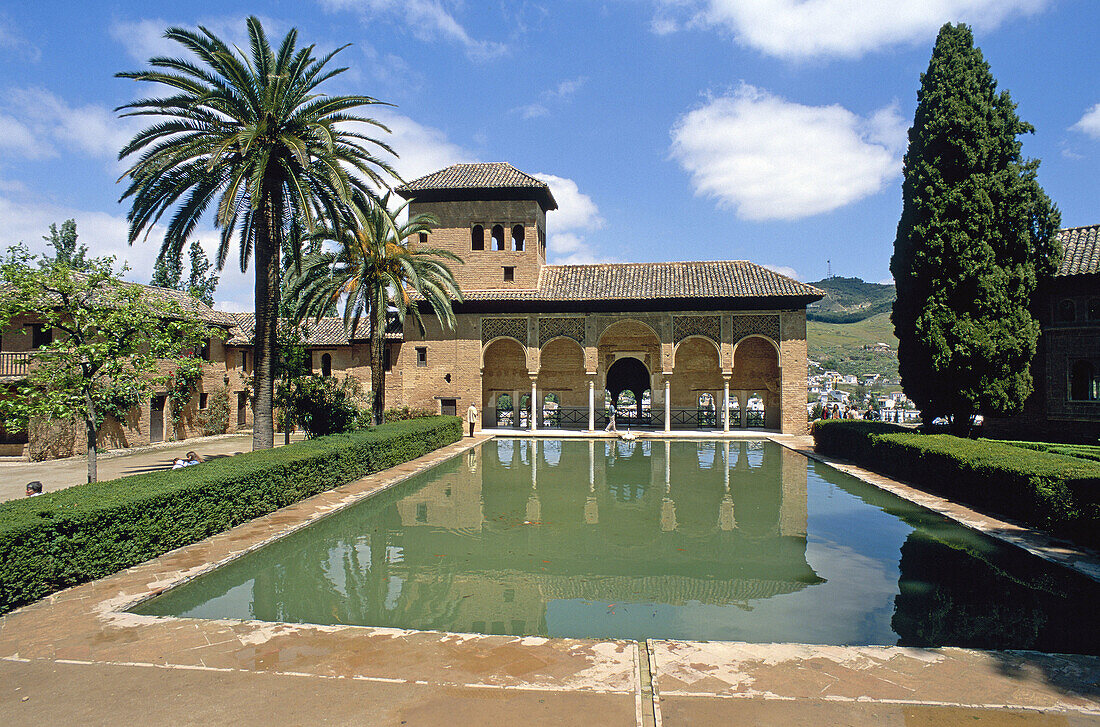Partal Gardens, Tower of Ladies. Alhambra. Granada. Andalusia, Spain