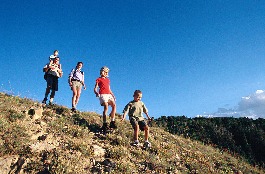 Family hiking. Dixie Natural Forest. Utah. USA.