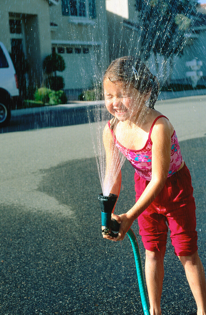 Girl with hose