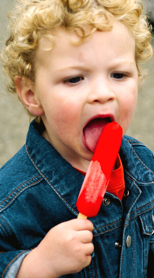 Boy with popsicle