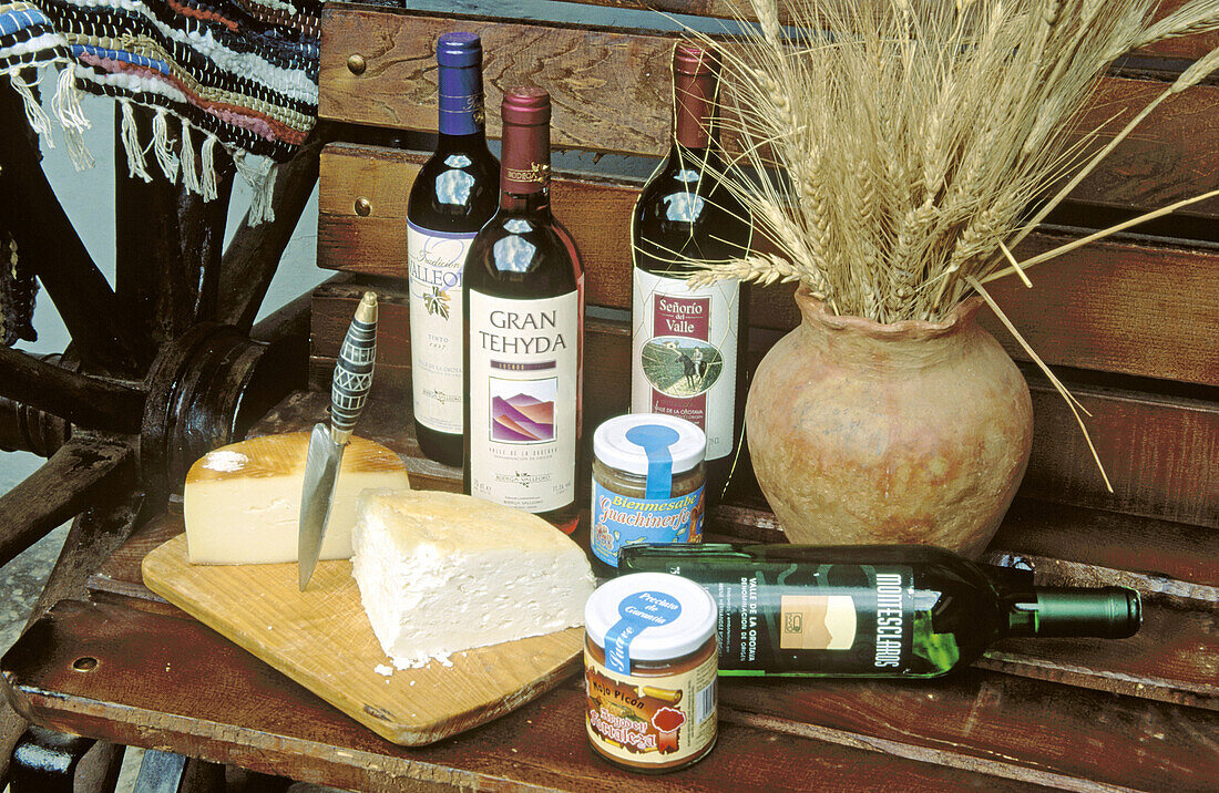 Cheese and wine from the Canary Islands. Spain