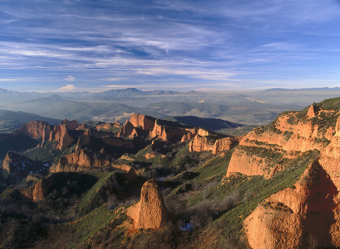 Las Médulas from Orellan viewpoint. León province, Spain