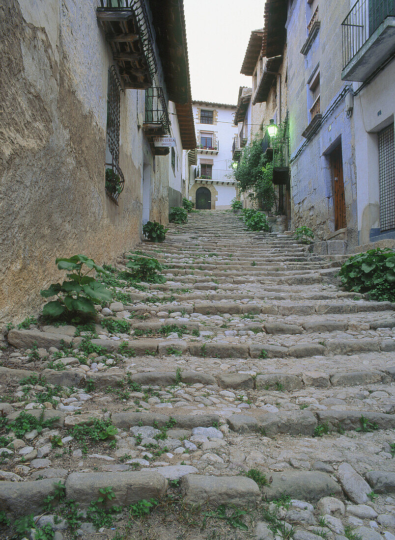 Oviedo Street in Valderrobres. Teruel province. Aragon, Spain