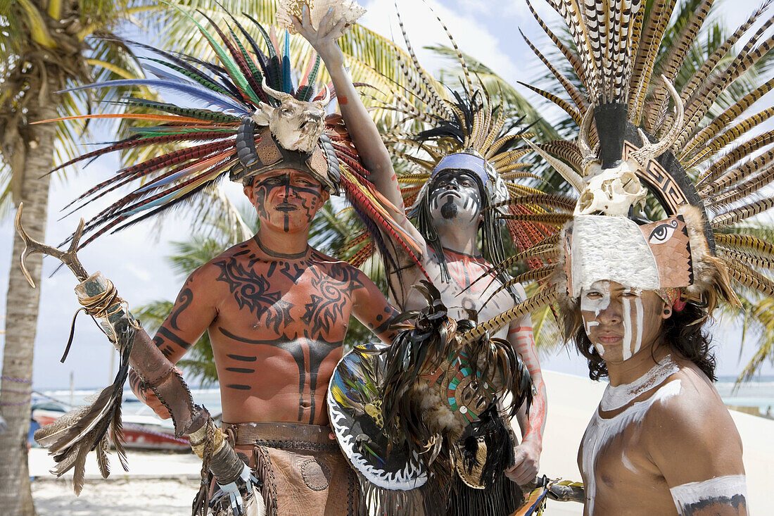 Maya-Kostüme. Halbinsel Yucatan. Mexiko