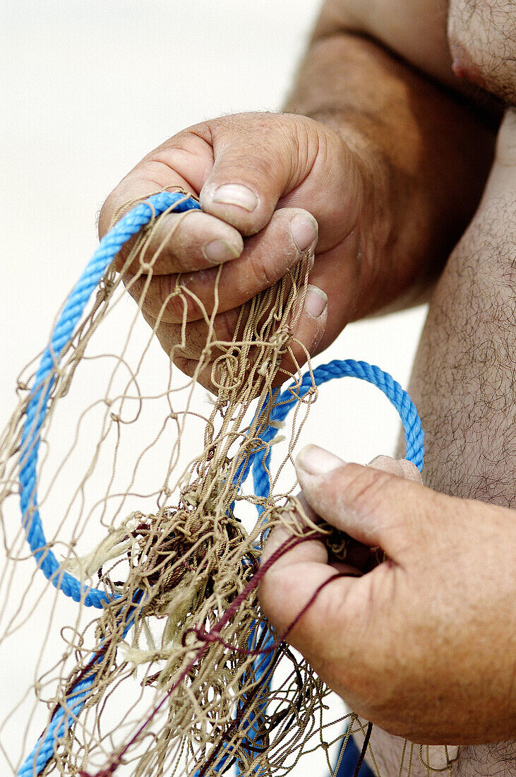 Fisherman in Sant Antoni de Portmany. Ibiza. Balearic Islands. Spain