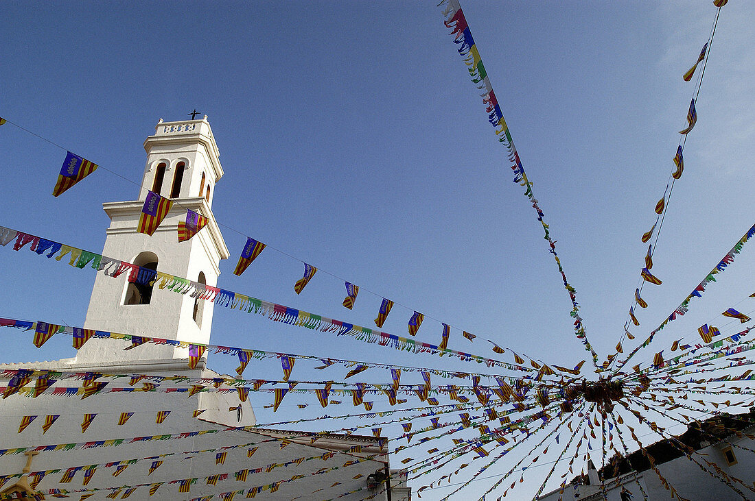 Decoration for jaleo typical festival. Ferreries. Minorca, Balearic Islands. Spain