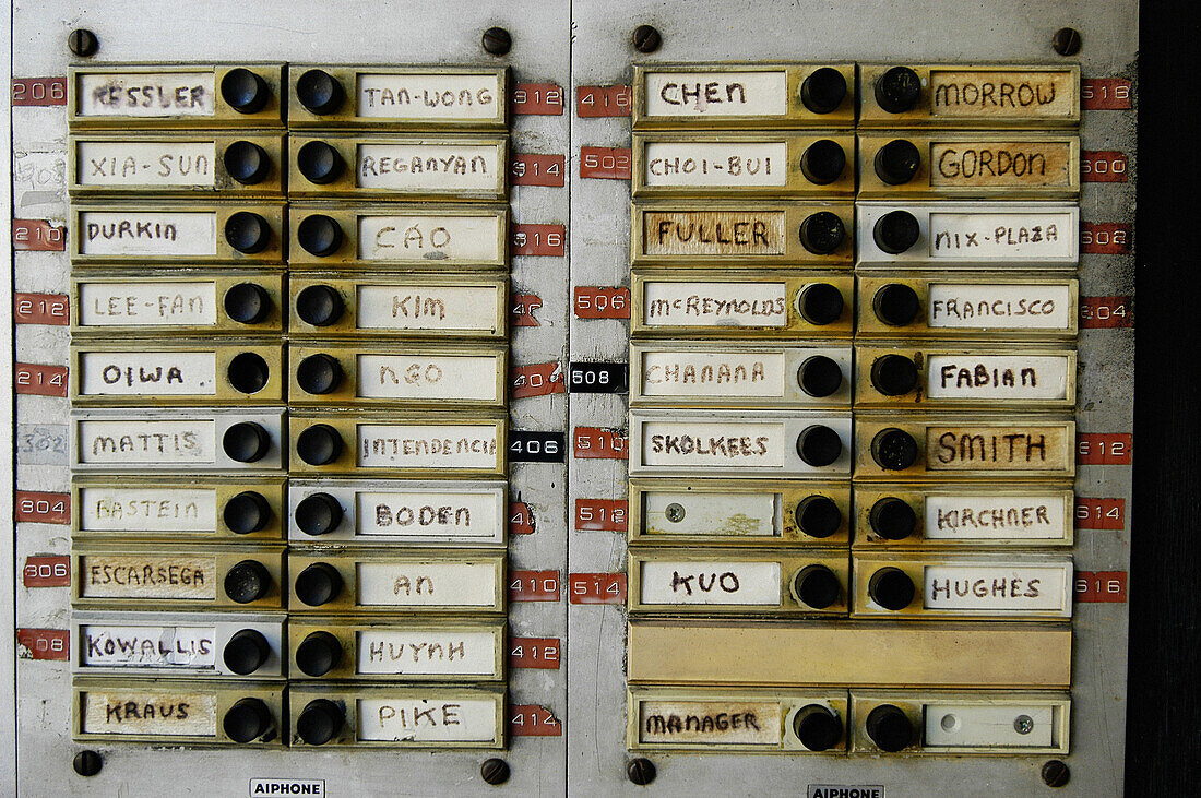 Apartment Building Intercom in San Francisco, California, USA.