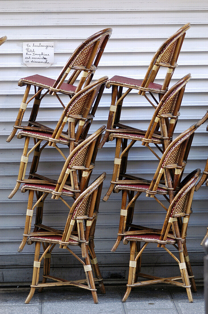 Chairs, outdoor cafe. Paris, France
