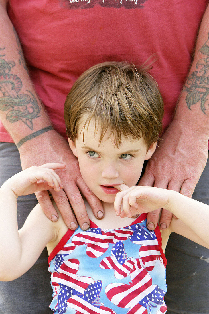 Young girl with her father