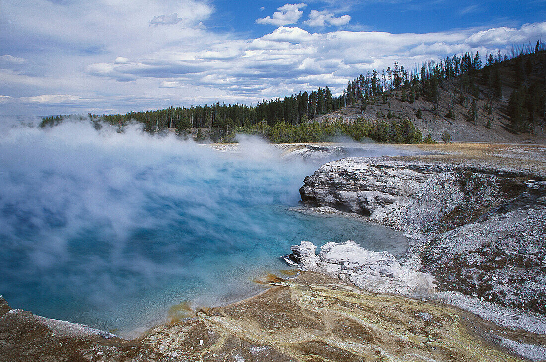 Excelsior Geyser Crater. Midway Geyser Basin. Yellowstone National Park. Wyoming. USA