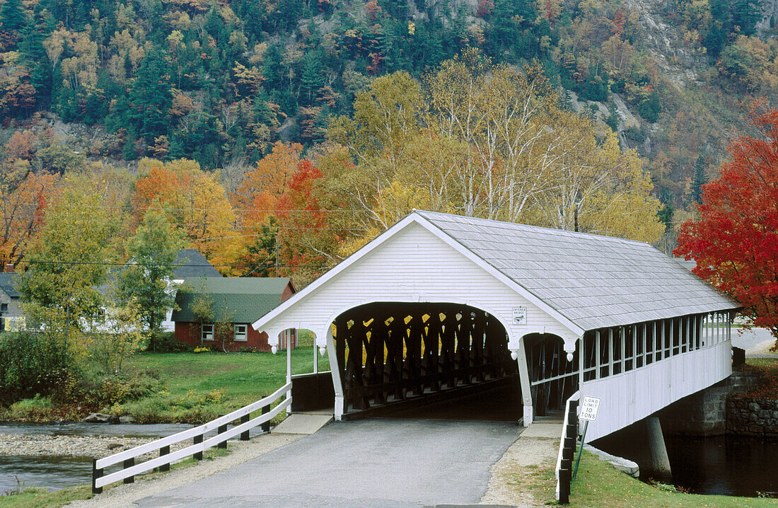Covered bridge, Stark Village. New Hamspshire, USA