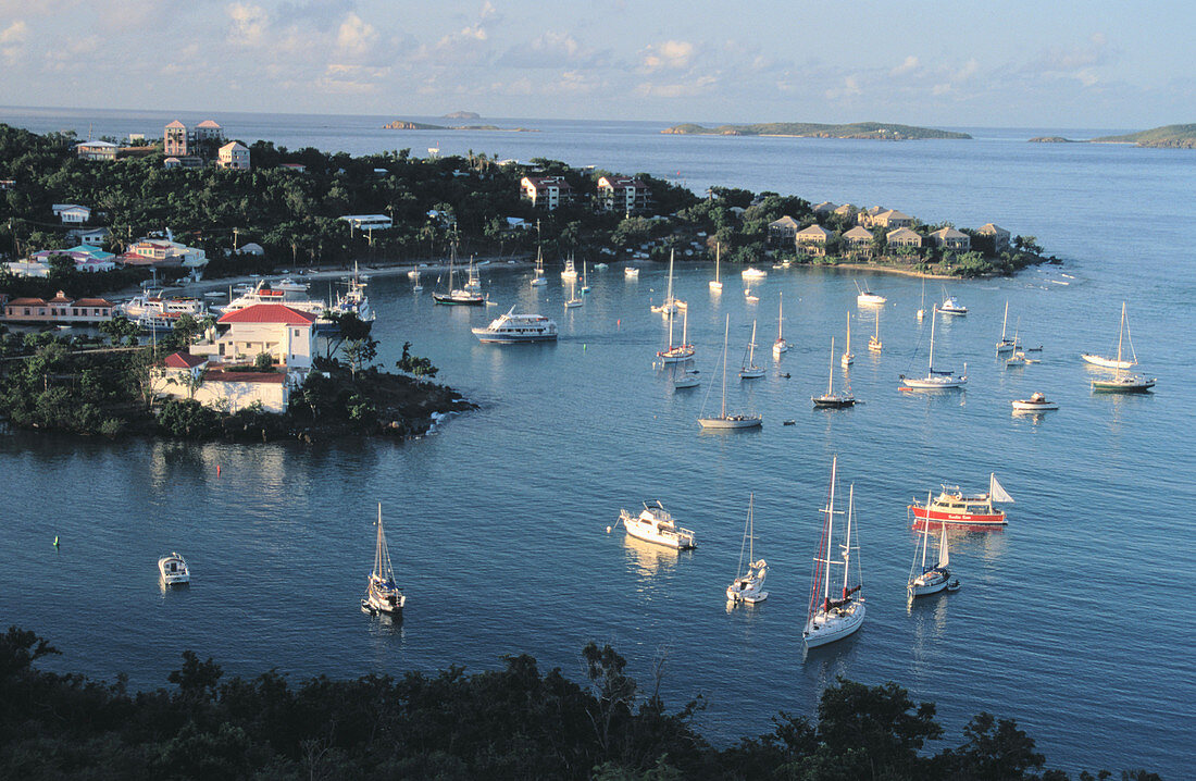 Cruz Bay and harbor. St. John Island. U.S. Virgin Islands