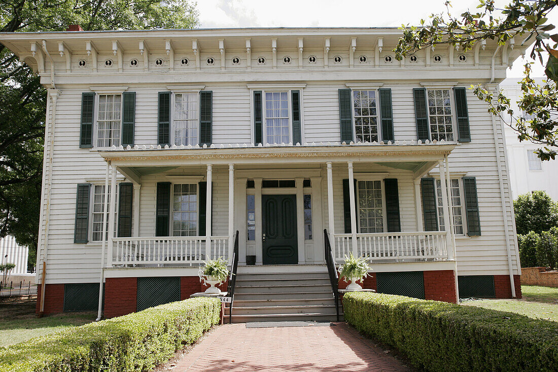 First White House of the Confederacy, Civil War, 1835 Italianate style. Montgomery. Alabama. USA.