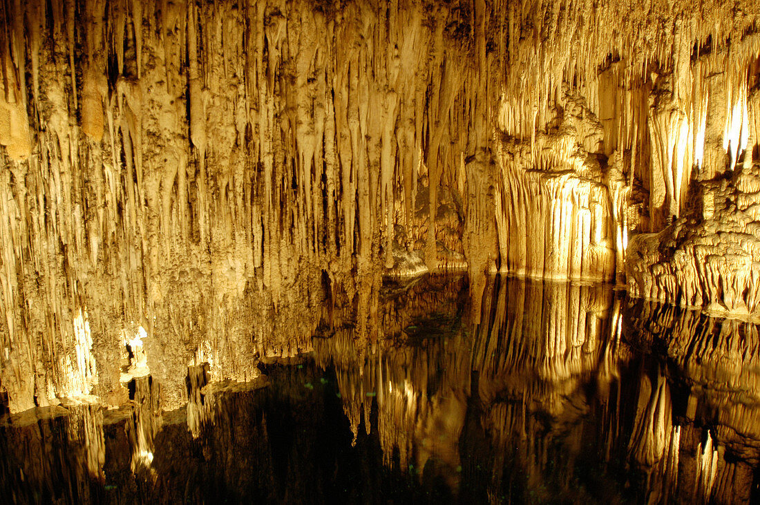 Drach caves spectacular view. Porto Cristo. Mallorca. Balearic Islands. Spain.