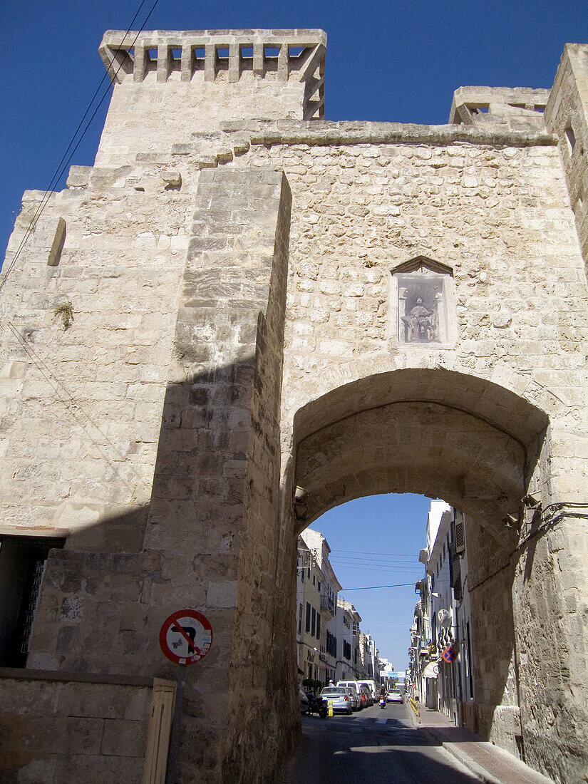 Medieval Portal de Sant Roc. Maó. Menorca. Balearic Islands. Spain.