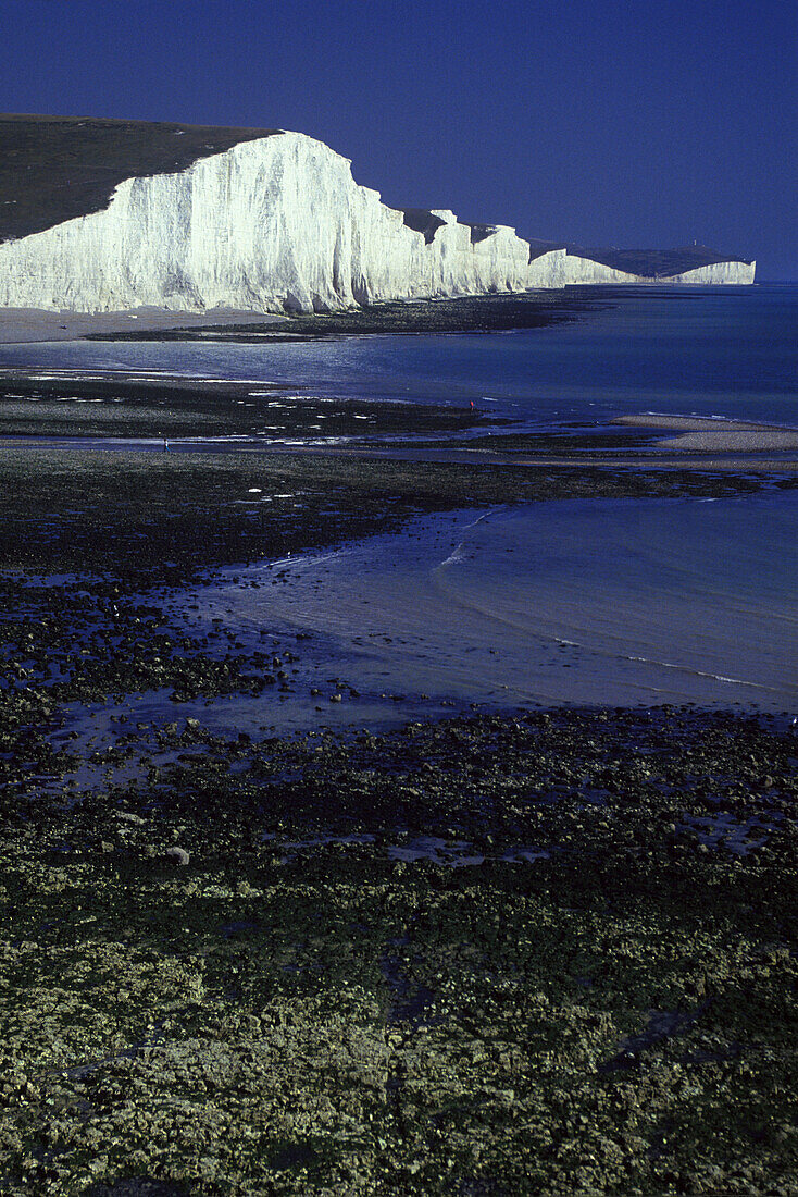 Scenic seven sisters cliffs coastline, East sussex, England, UK