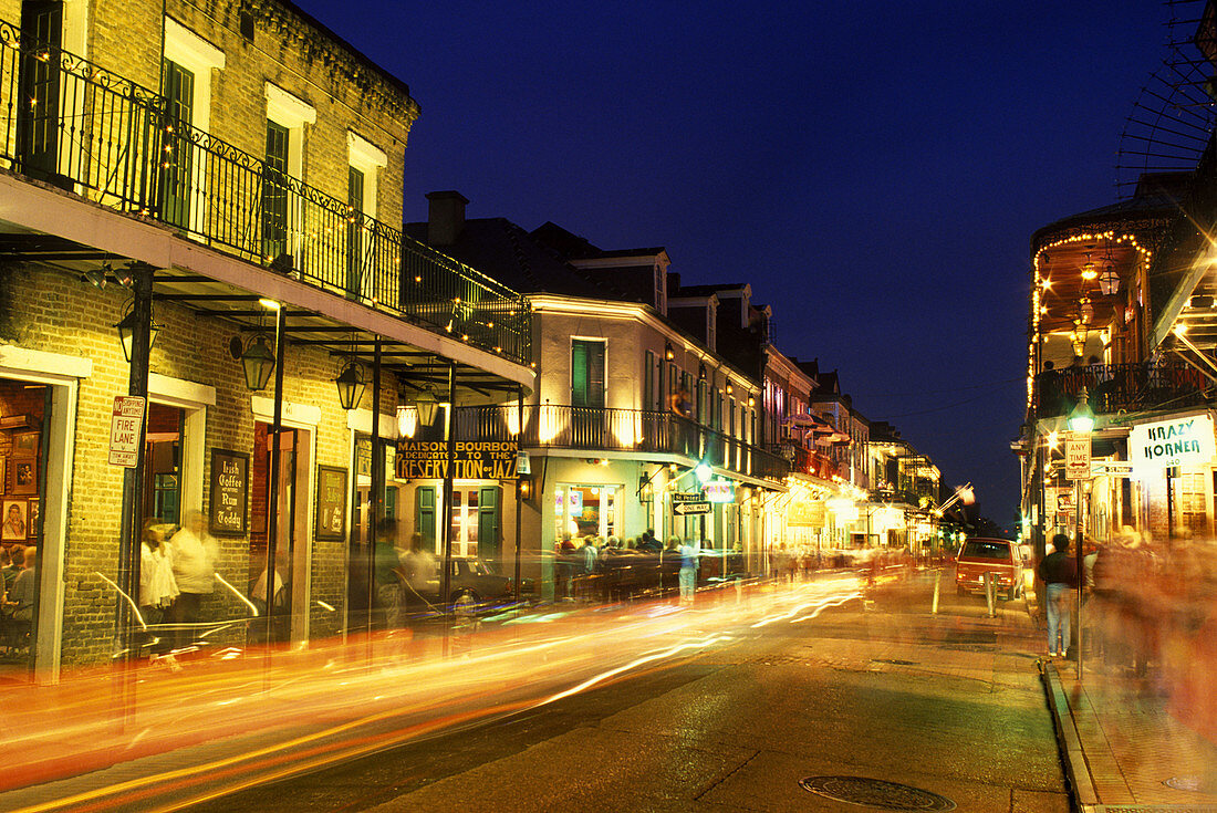 Street scene, Bourbon street, New orleans, Louisianna, USA.