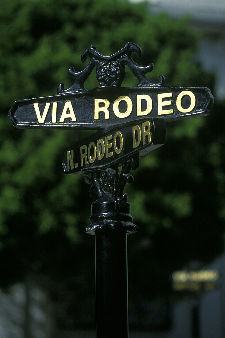 Rodeo drive sign, Beverly hills, Los Angeles, California, USA.