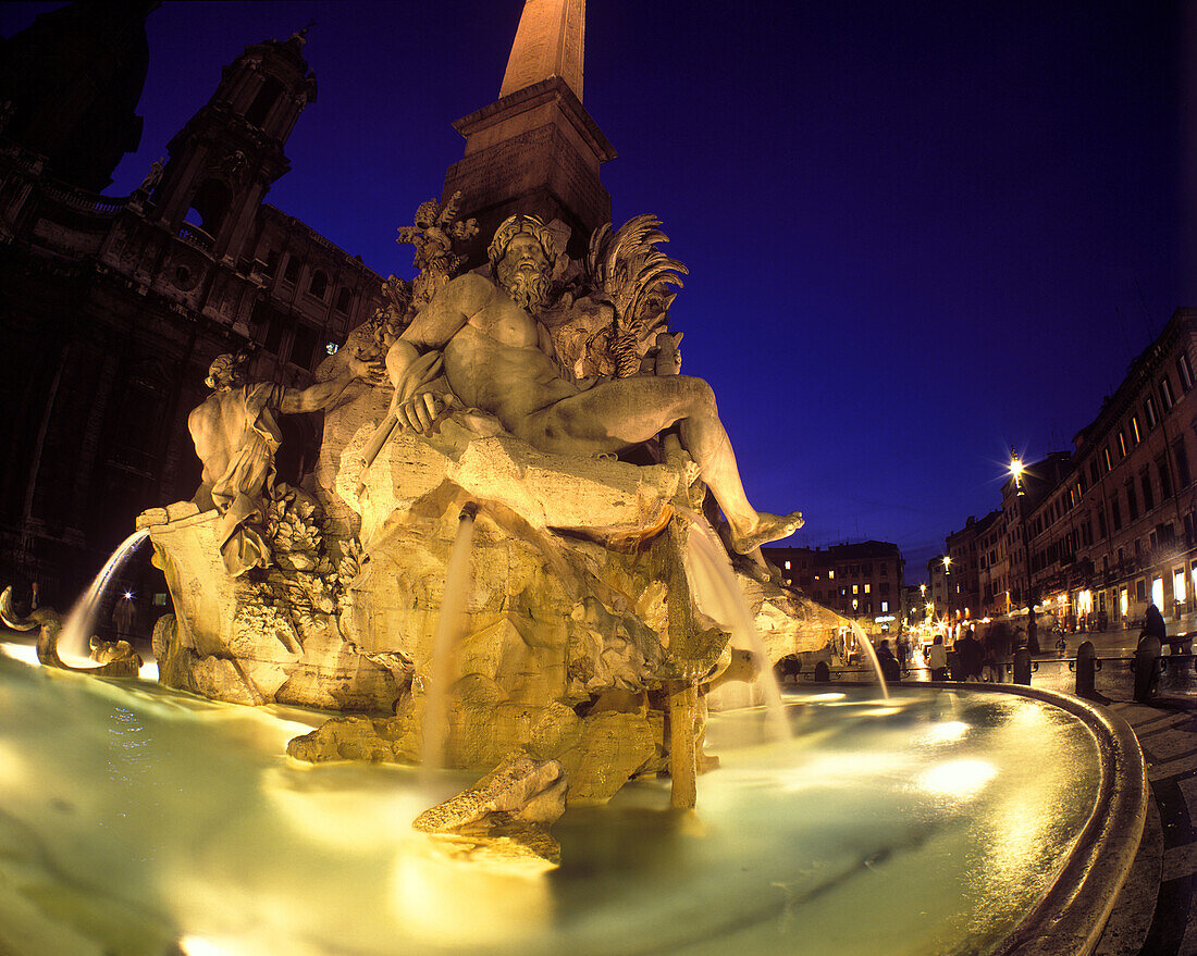 Fountain of the four rivers, Piazza navona, Rome, Italy.