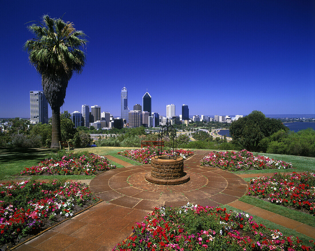 King s park, Downtown skyline, Perth, Western australia, Australia.