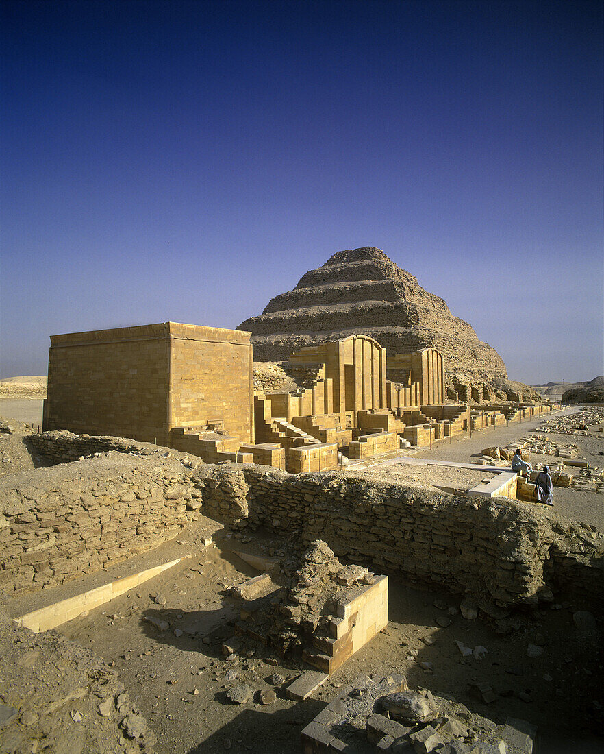 Heb-sed court yard, Zoser step pyramid, Saqqara ruins, Egypt.