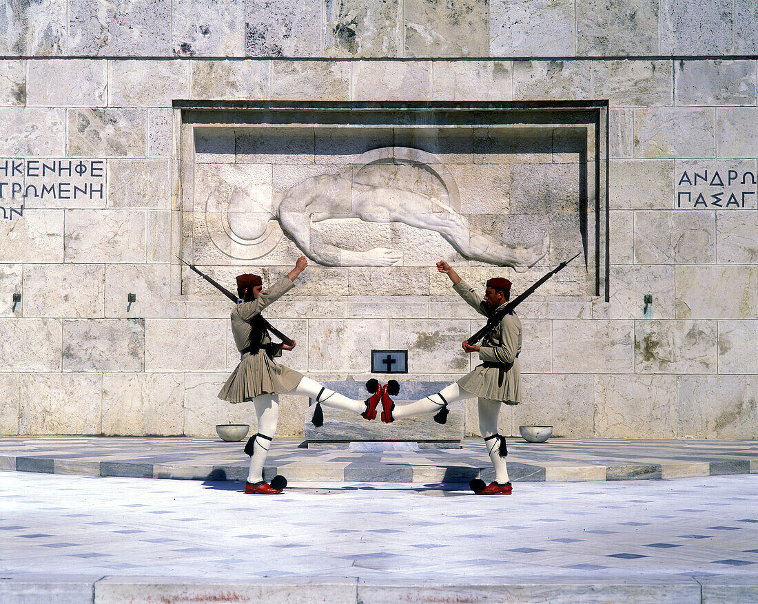 Changing of the honour guard, Tomb of unkown soldier, Athens, Greece.