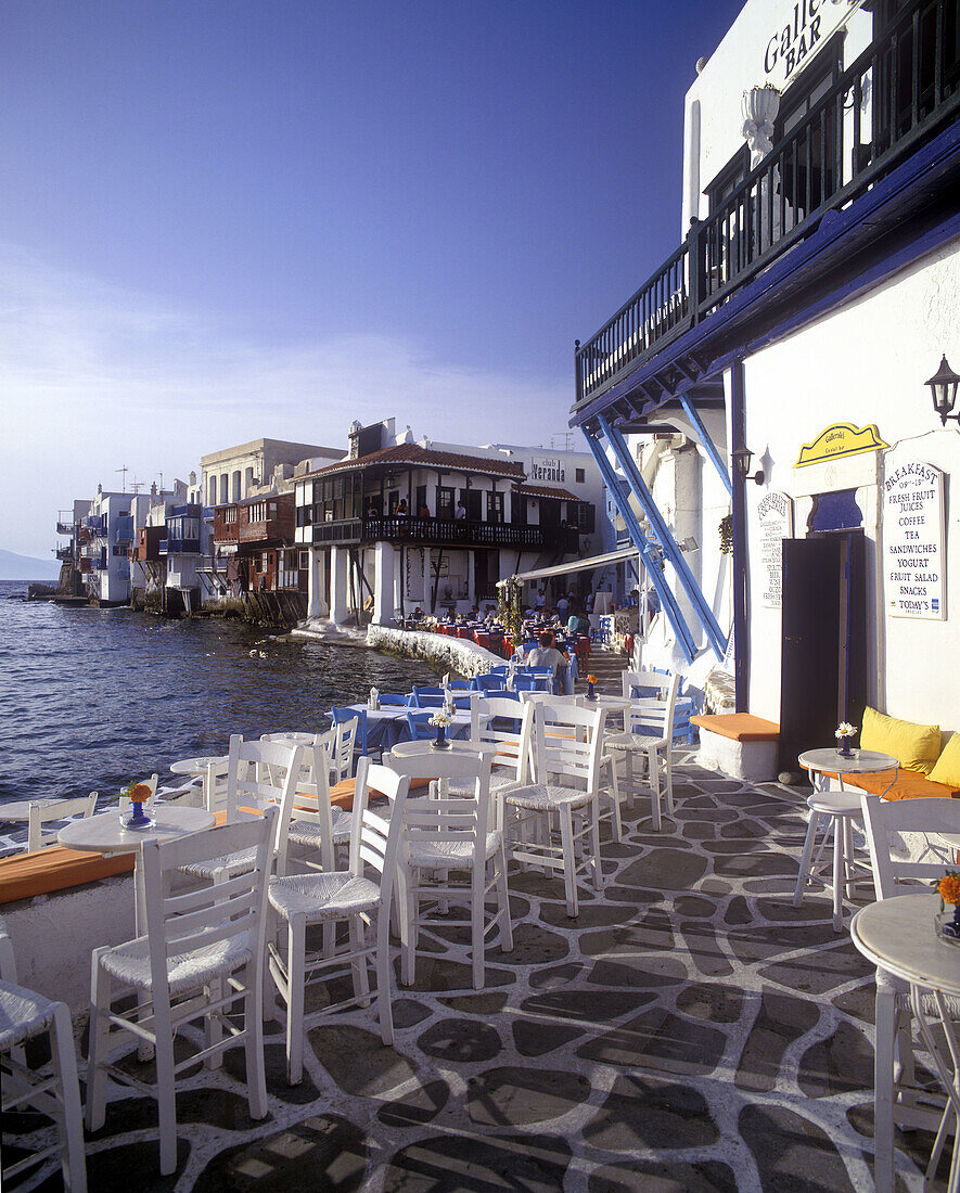 Cafes & bars, òveniceó, Mykonos, Greece.