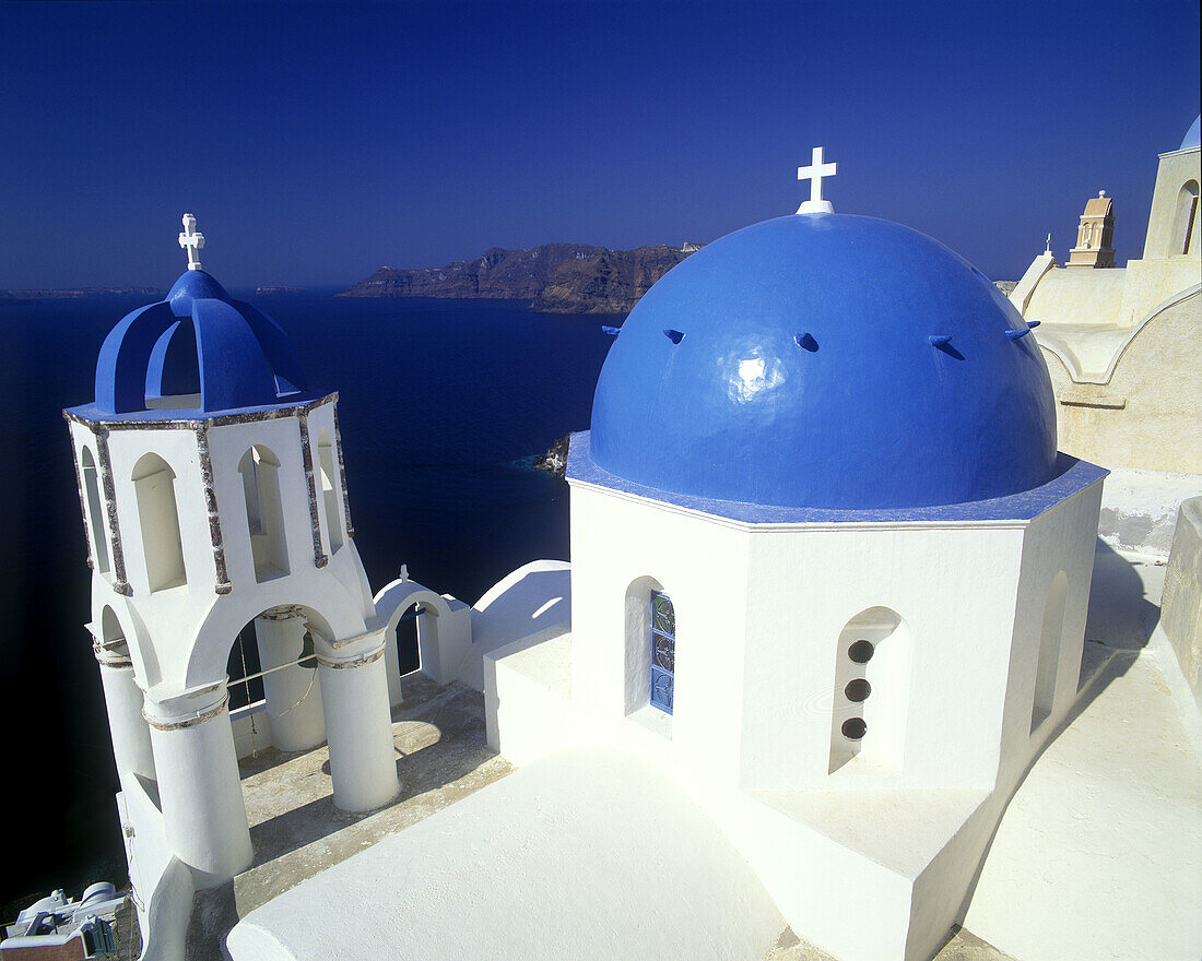 Church dome, Oia, Santorini, Greece.