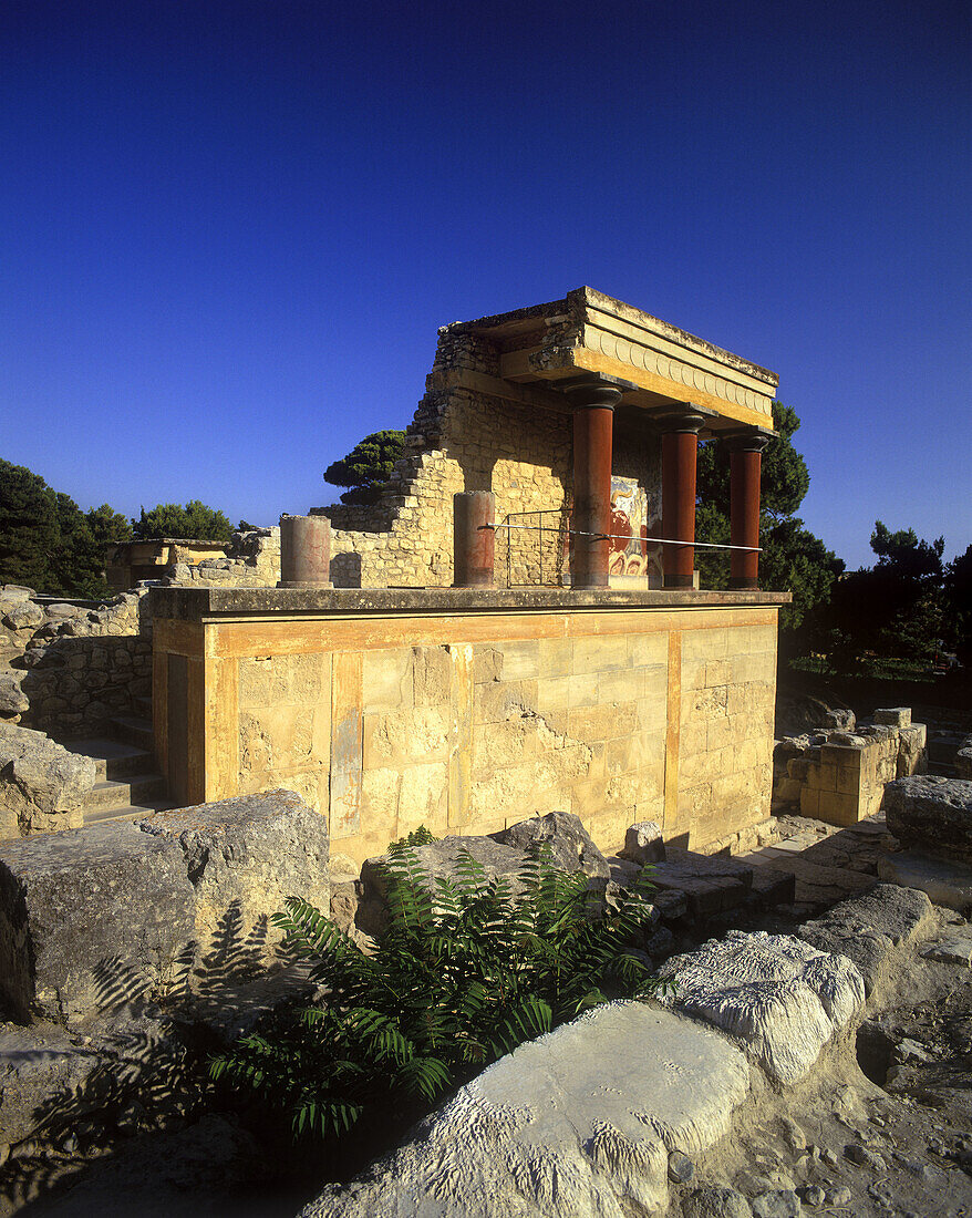 Northern entrance, Knossos ruins, Crete, Greece.