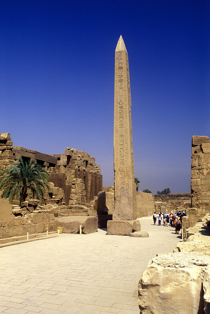 Obelisk of hathepsut, Great temple of amunkarnak, Luxor ruins, Egypt.